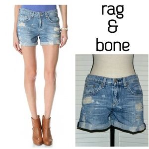 Rag and Bone Tattered Jean Boyfriend Shorts